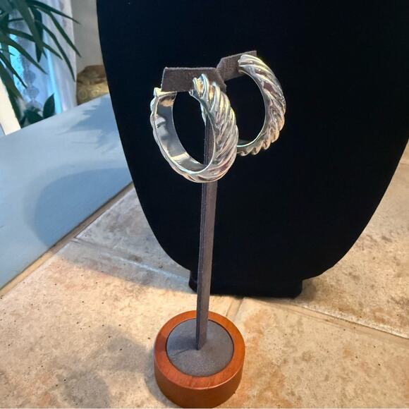 Simon Sebbag 925 Sterling Silver Hoop Earrings - Picture 2 of 15